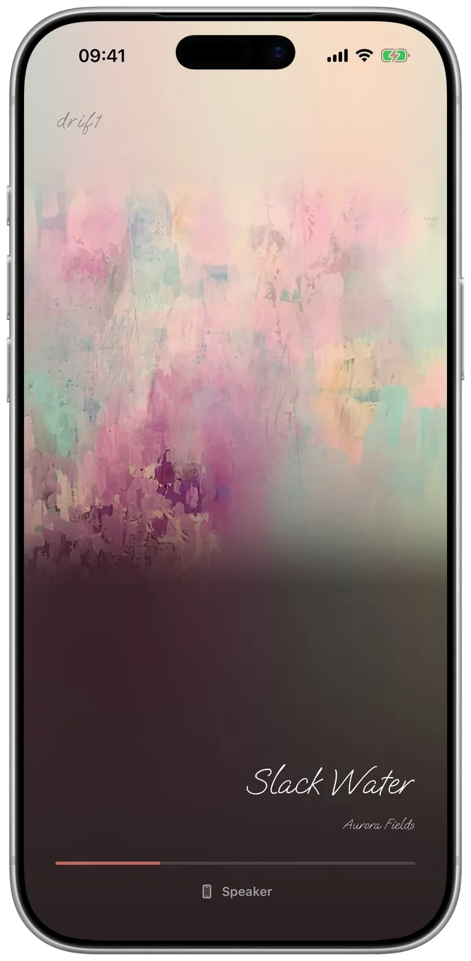 The playing screen in a handwritten title face